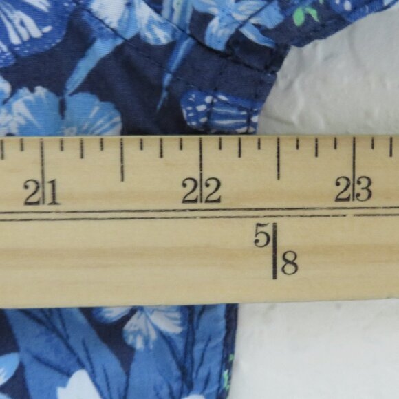 Denim & Flower*‎ Men's Short Sleeve Button Down Curved Hem Floral Shirt~ Large - Picture 7 of 11